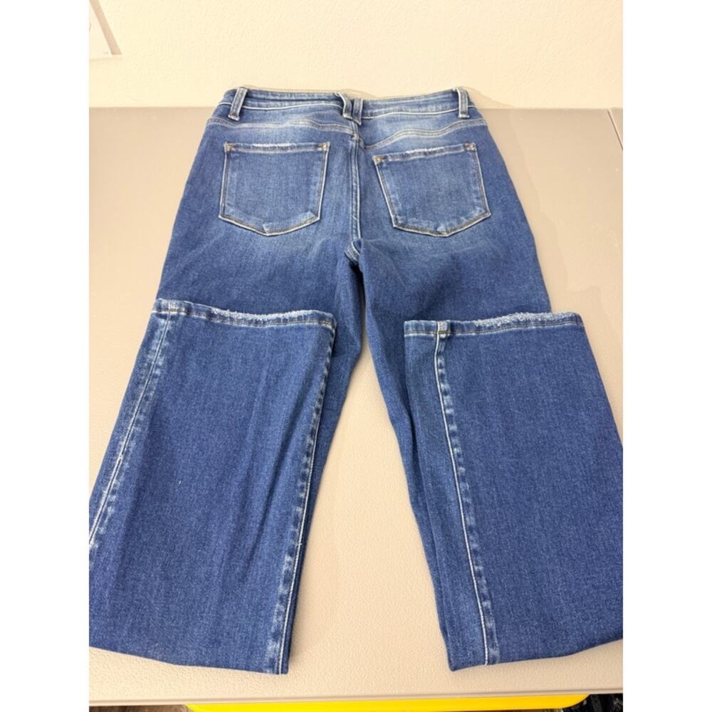 Flying Monkey Distressed Flare Jeans Size 29 Medium Wash Stretch Denim - Picture 3 of 9